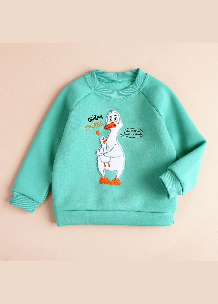 Веселый детский свитшот с аппликацией Обойми гуся унисекс Ladan (301026533)