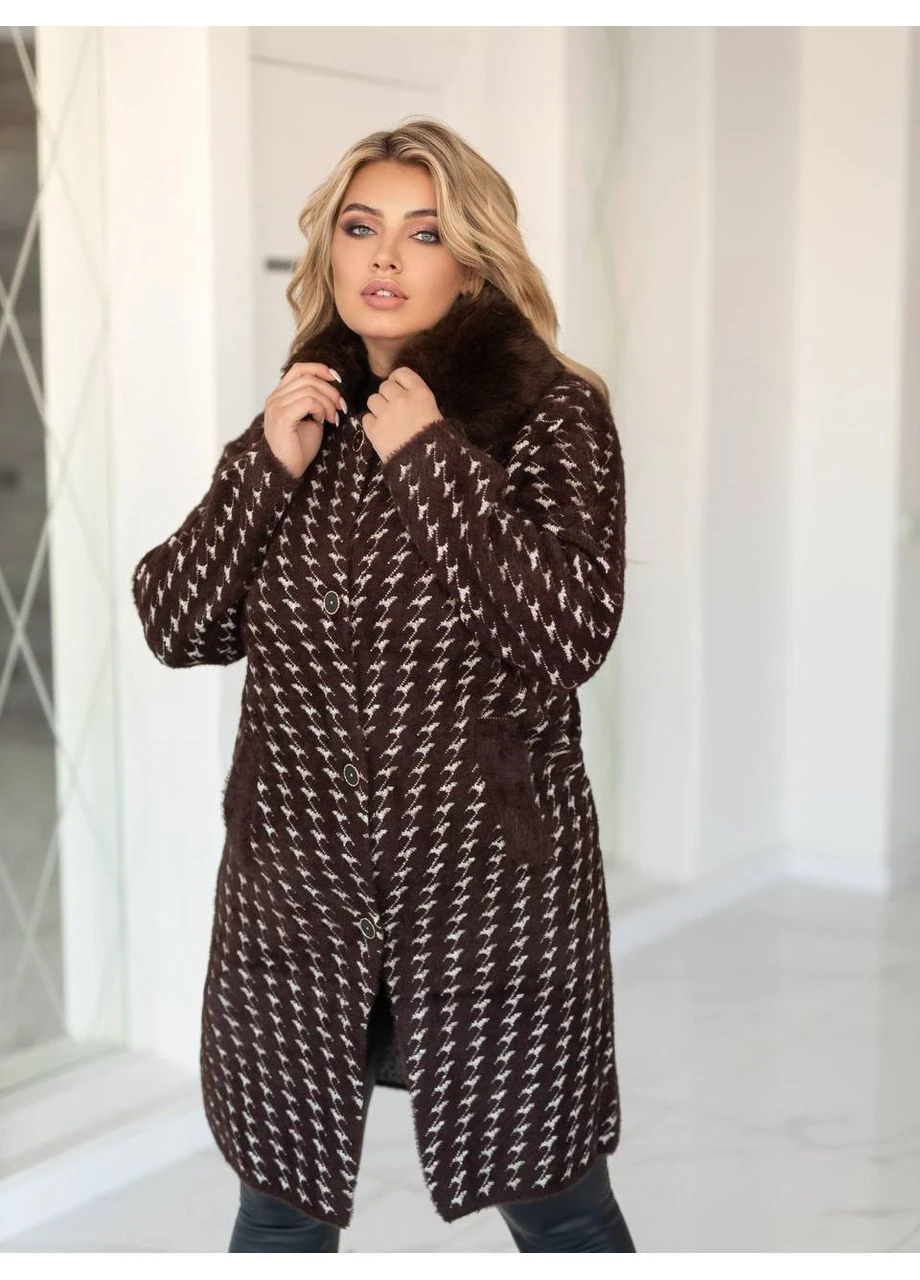 Коричневе Пальто альпака No Brand