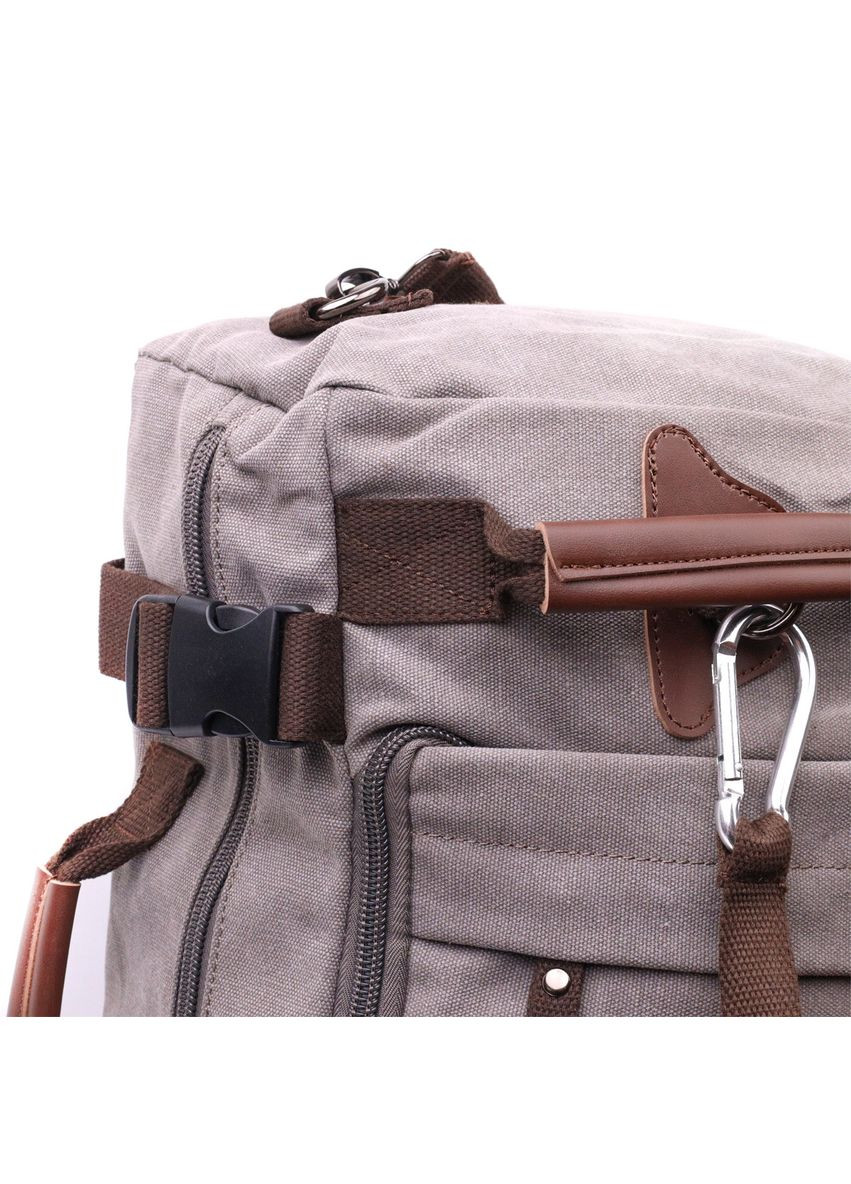 Рюкзак трансформер дорожная сумка мужская текстильная серая 22156 Vintage (362417846)