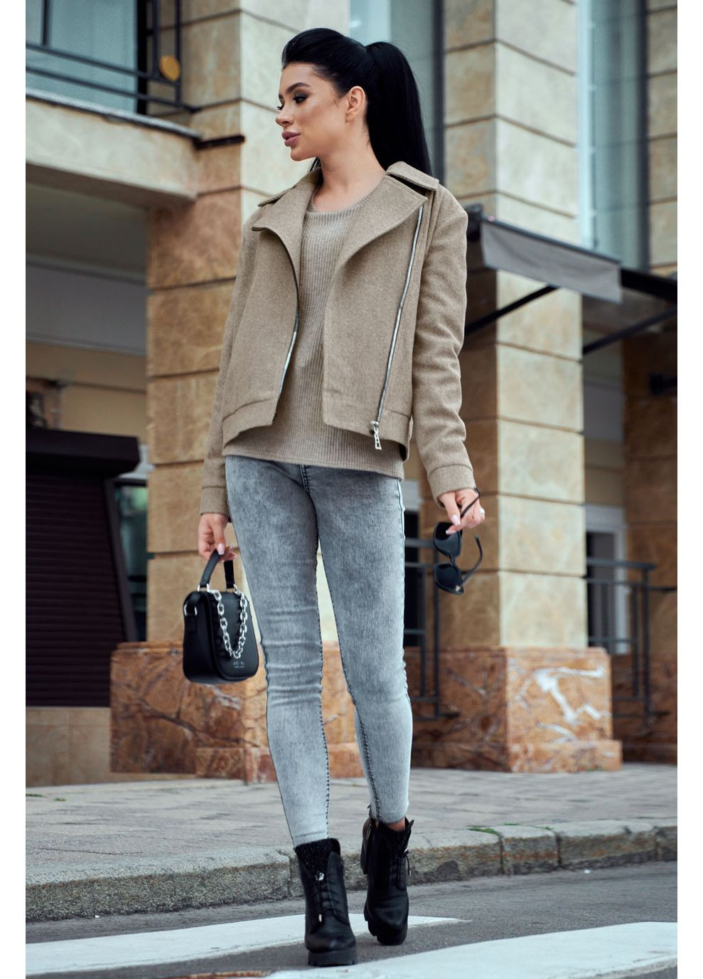 Кофейное демисезонное Пальто-косуха 1629.4305 Seventeen