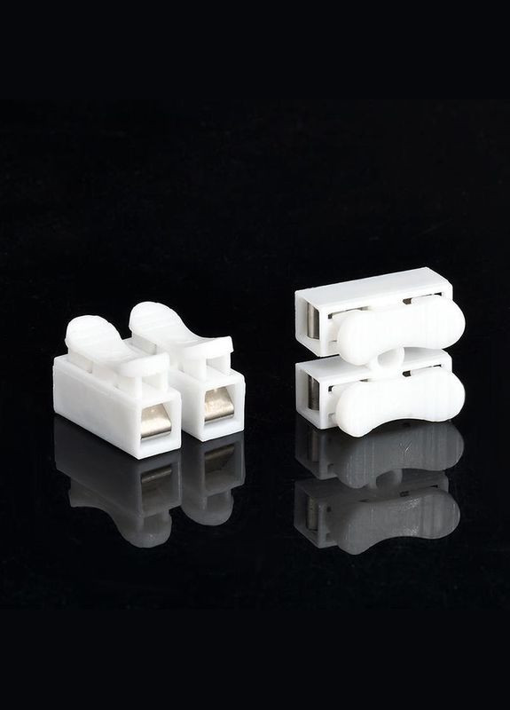 Набір з’єднувачів для дроту CH-2 клемні колодки швидкого з’єднання на два контакти 20 шт білий (R051301-20) No Brand (330778956)