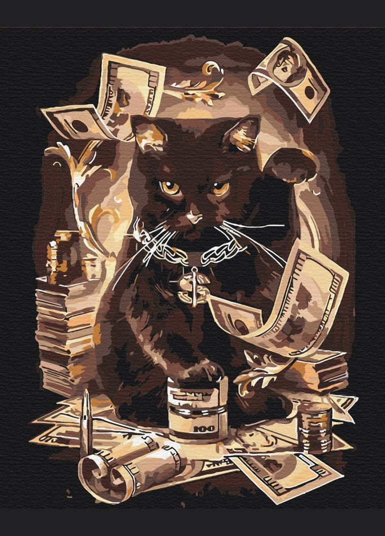 Картина по номерам "Денежный кот" 40х50 см Brushme (363986322)