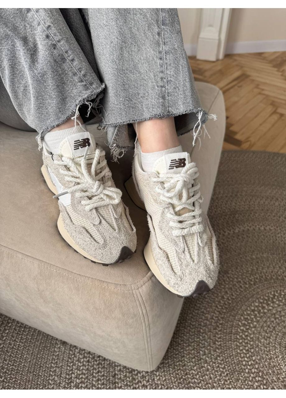 Бежеві всесезонні кросівки 327 beige laces New Balance