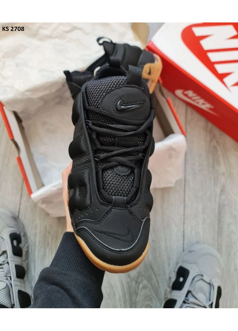 Чорні літні кросівки nike air more uptempo low black brown найк аір мор уптемпо No Brand