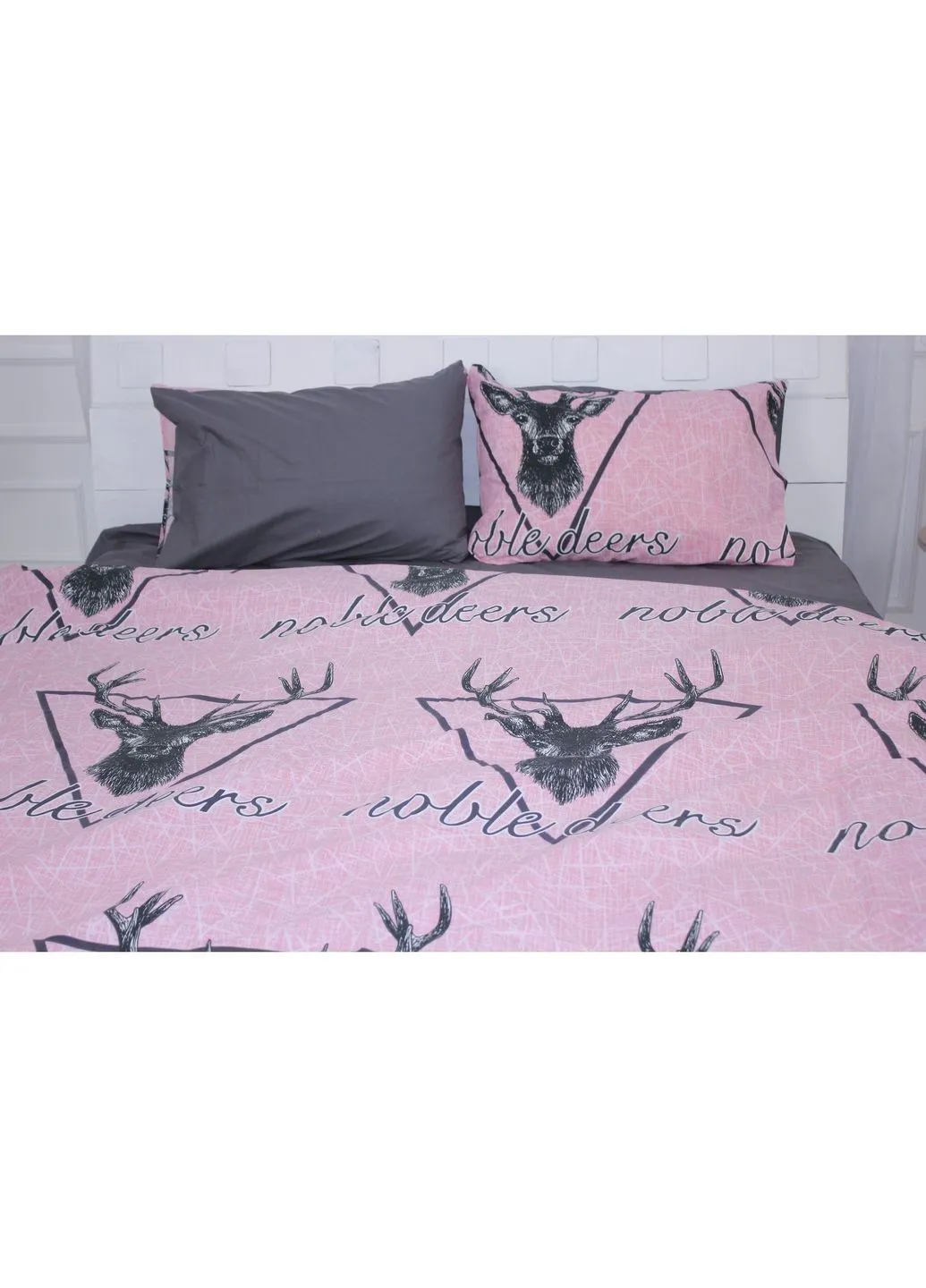 Постільна білизна Бязь Ranforce Elite 17-0516 Noble deers pink 110х140 () Mirson 2200004659657 (390664895)