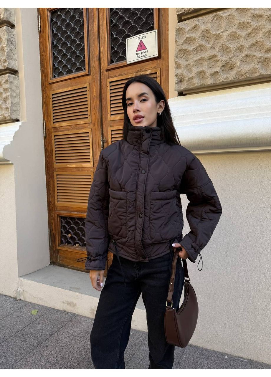 Темно-коричневая женская куртка демисезон Osoblyva