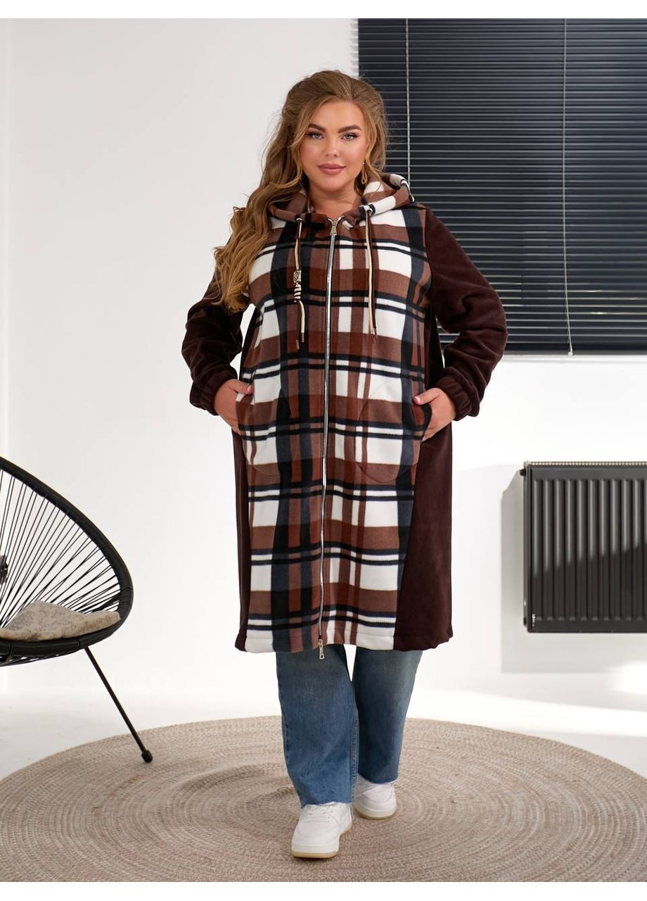 Темно-коричневый демисезонный кардиган No Brand