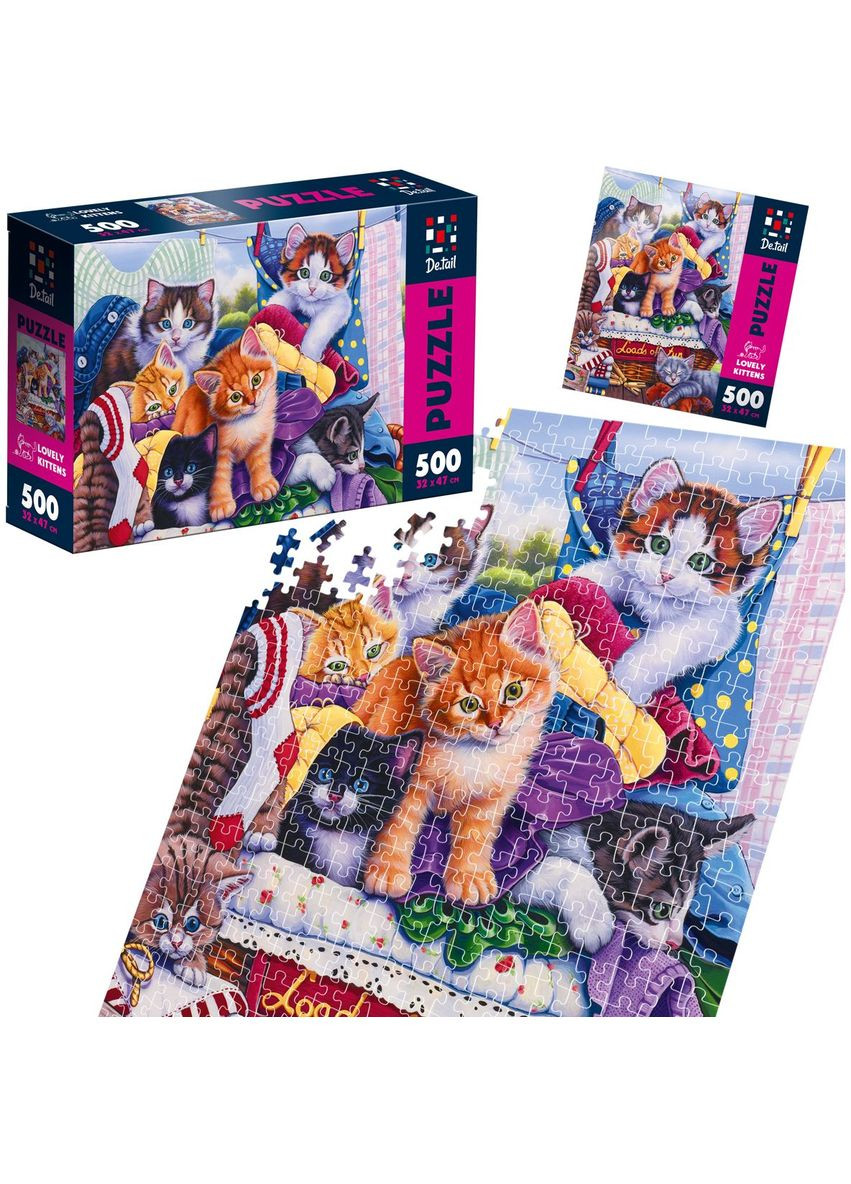 Пазли Милі кошенята, 500 елементів () De.tail DT500-13 (328397283)