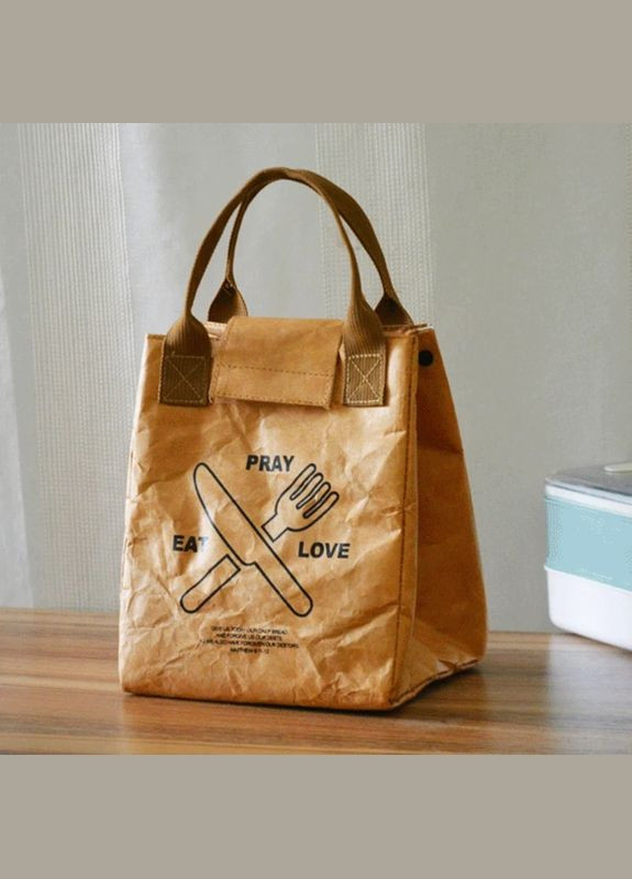 Еко ланч бег, термосумка для ланча Love Kraft (крафт папір), коричнева More (299841457)