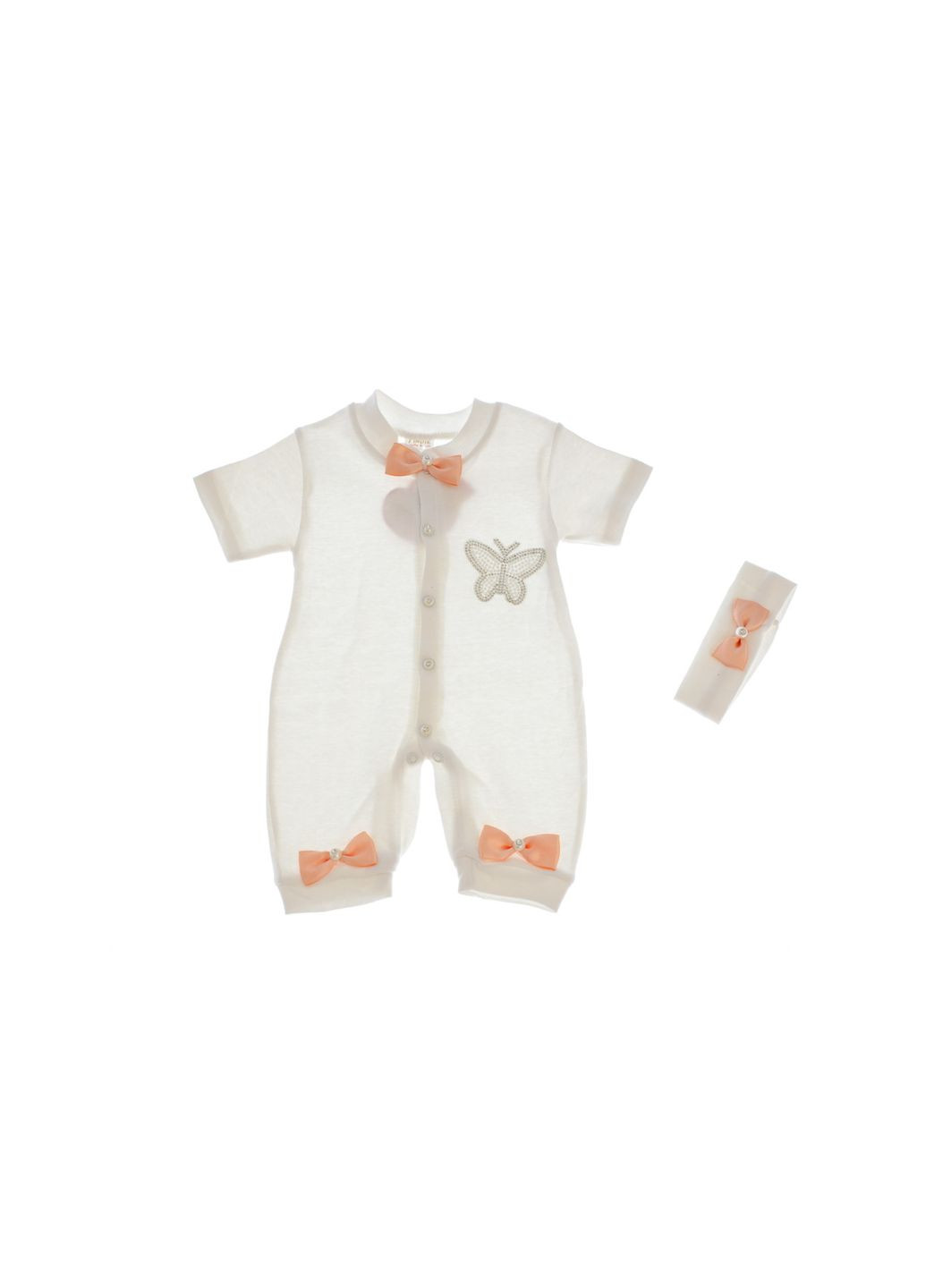 Песочник для девочки с повязкой трикотажный Бабочка бежевый 62 см (32050) BABYKROHA (297199085)