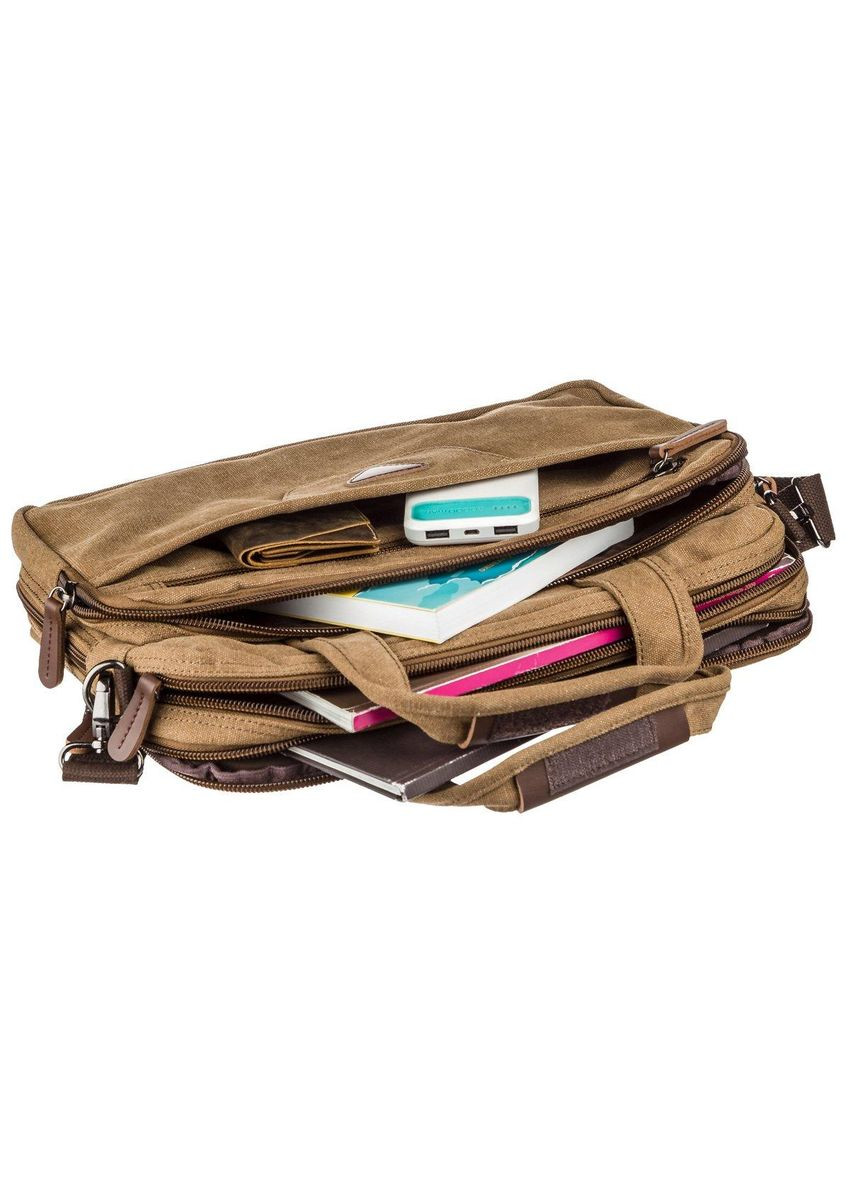 Сумка текстильна для ноутбука на два відділення 20178 Коричнева Vintage (298567442)