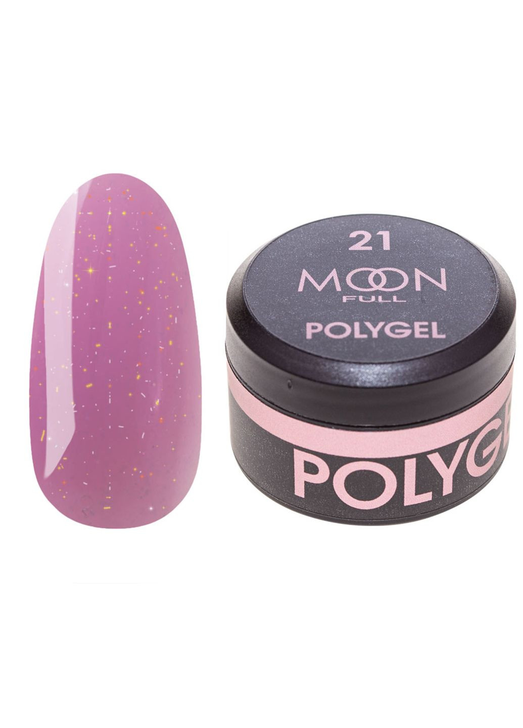 Полигель для наращивания ногтей Full Poly Gel №21 Розовая Барби с шиммером 15 мл Moon (294340082)