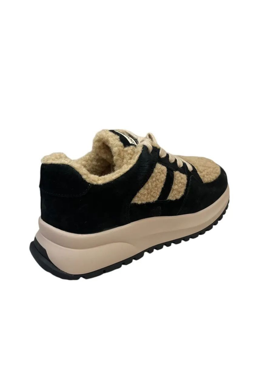 Женские зимние кроссовки на овчине. ITTS бежевые (371591748)