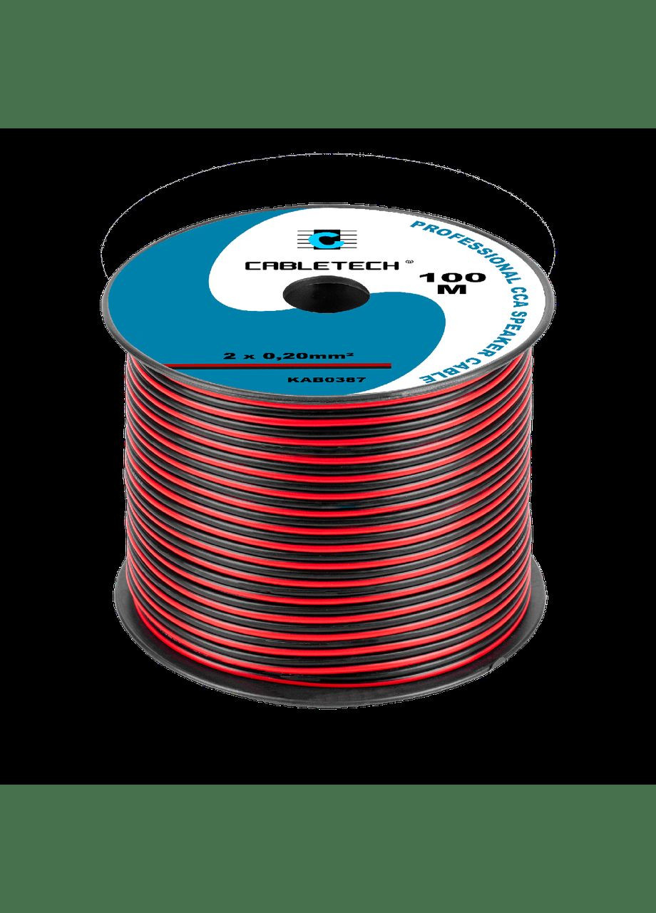 Кабель акустический 2x0.22 CCA 100мчервоно-чорний KAB 0387 Cabletech (334846862)