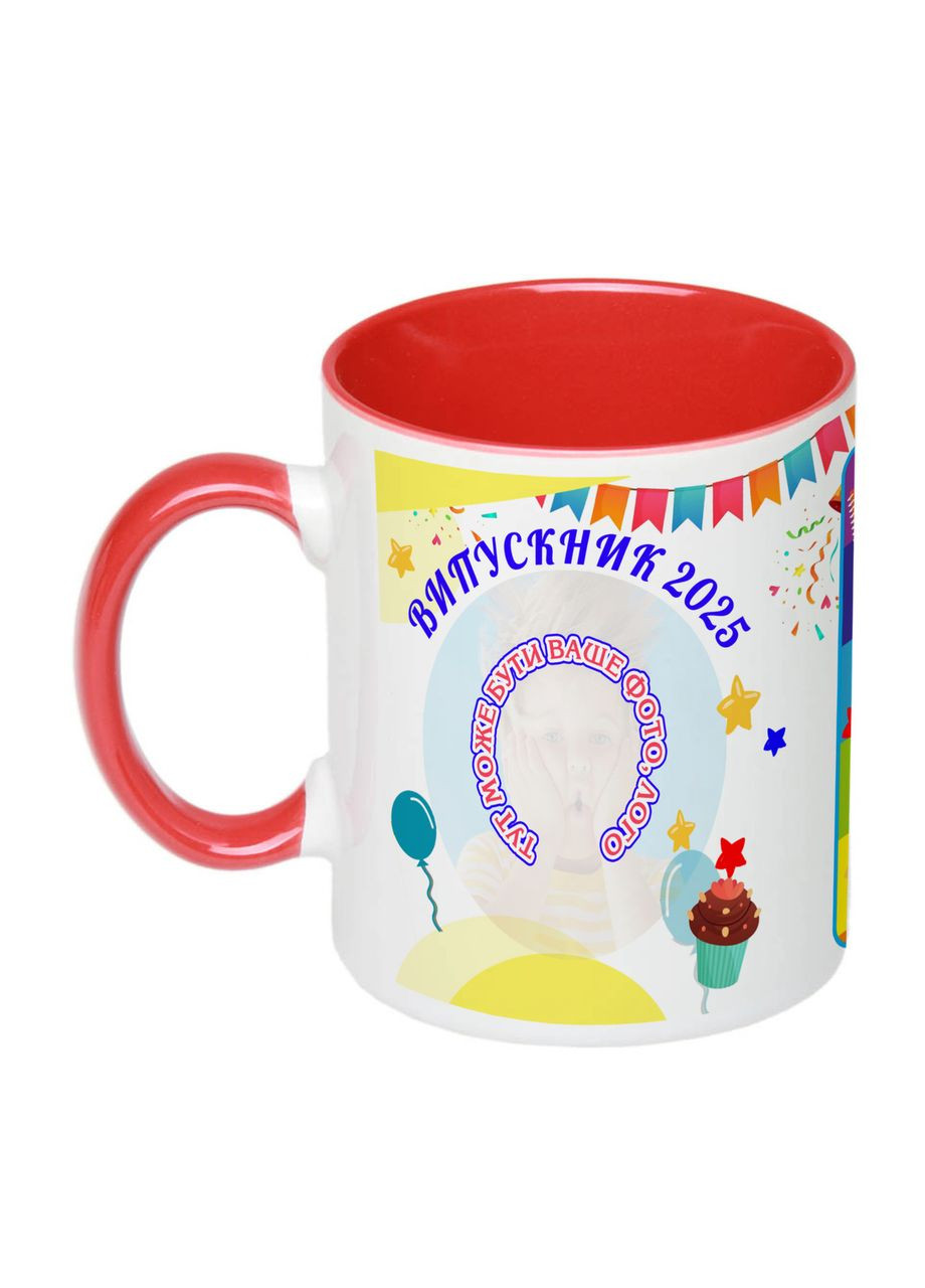 Чашка з друком "Абетка випускника" 330 мл (колір червоний) (27229) No Brand (336965468)