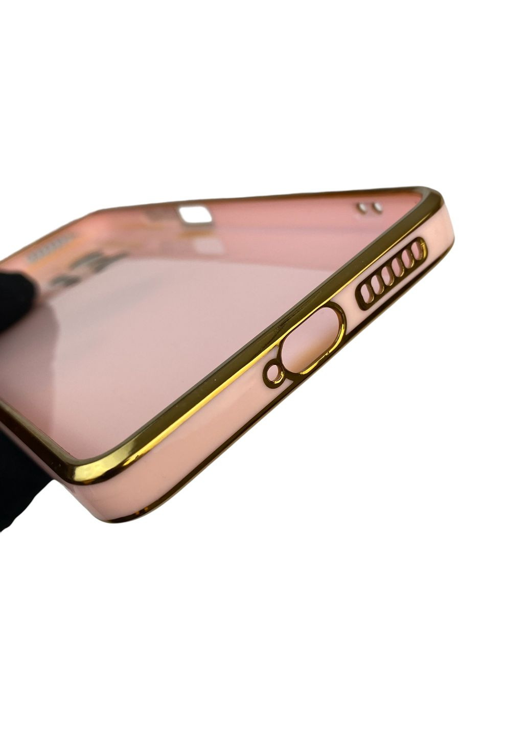 Чохол для 11T Pro глянцевий з кільцем MagSafe із золотою окантовкою на сяомі 11т про пудровий gs1 Xiaomi (366230481)