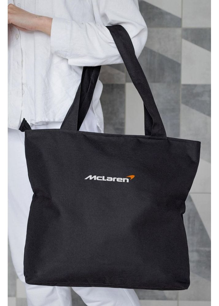 Жіноча сумка еко-шопер тканинна з принтом McLaren Black Without (353707032)