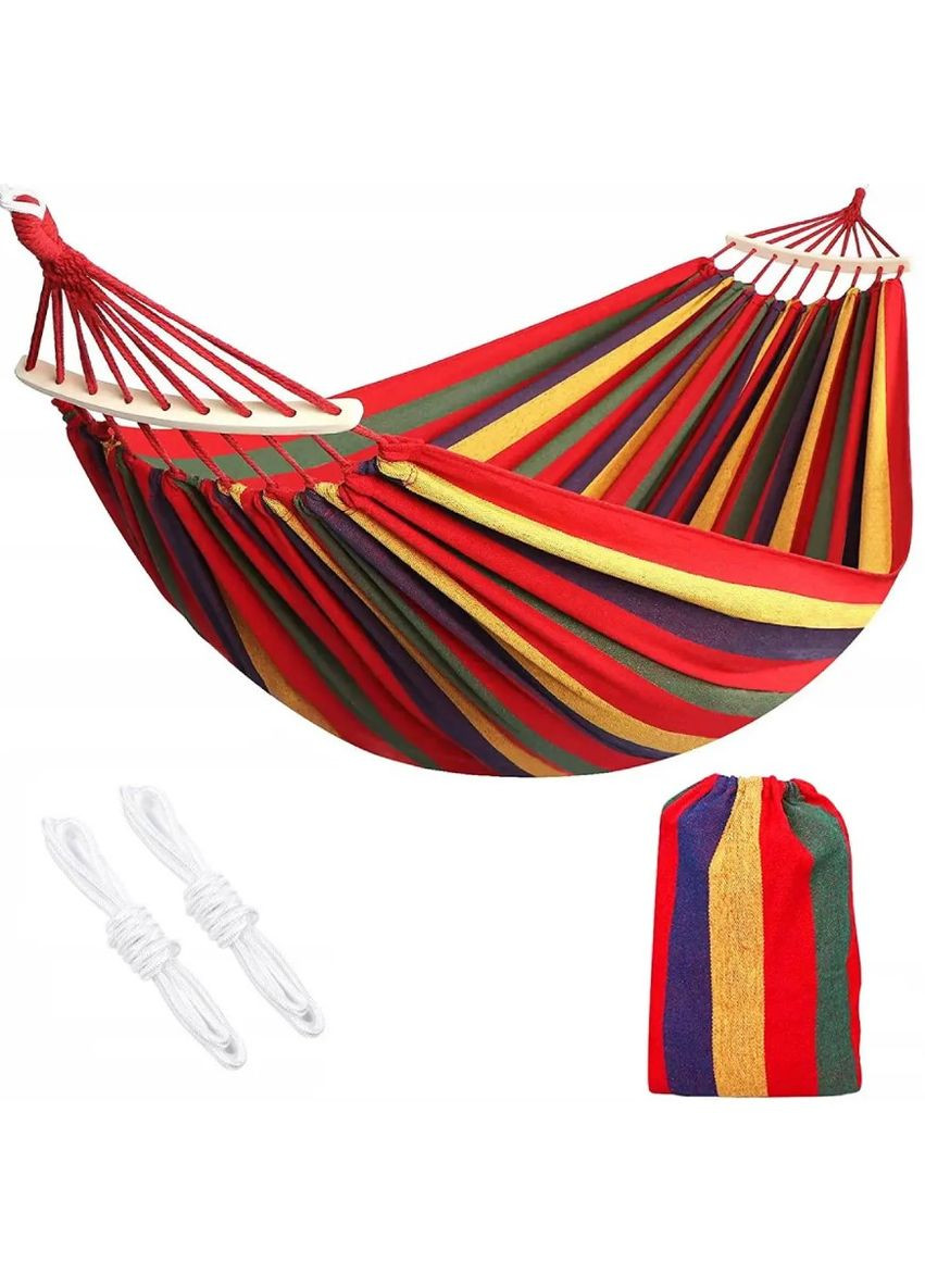 Гамак у гавайському стилі з поперечиною 200×80 см червоний (2104618619) No Brand (351363085)