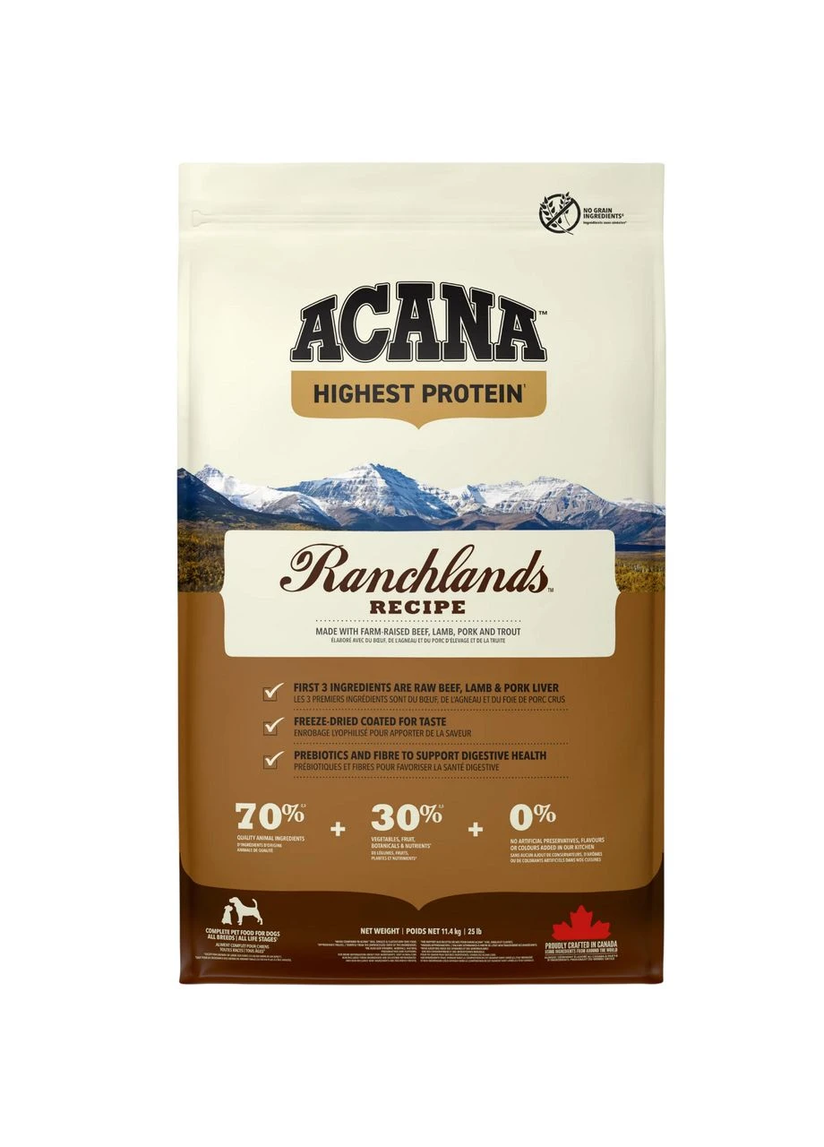 Cухий корм для собак усіх порід Ranchslands Dog з червоним м'ясом 11.4 кг a54311 Acana (401821103)