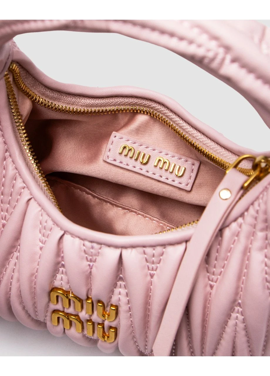 Сумка жіноча Wander Matelassé Nappa Leather Mini Hobo Bag Pink No Brand (402817195)