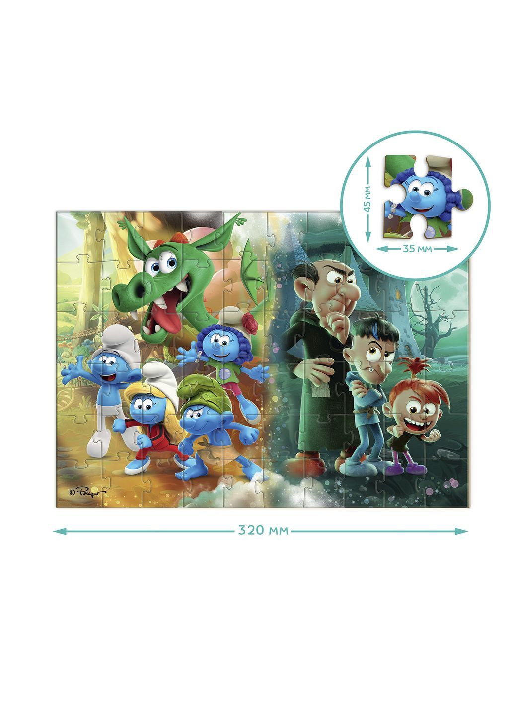 Пазл на 60 елементів The Smurfs. Домашня тварина-дракон колір різнокольоровий ЦБ-00286046 Dodo (362617516)