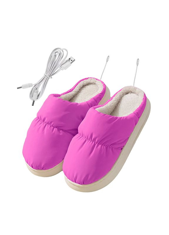 Фиолетовые домашние комнатные тапочки с подогревом purple Lesko