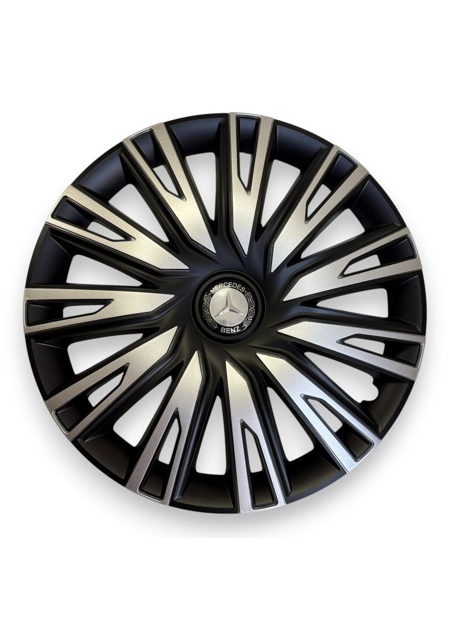 1 штука Колпак R15 Copra Silver Black с логотипом Mercedes колпаки на диски Р15 Копра Си 1 шт. No Brand (364463203)