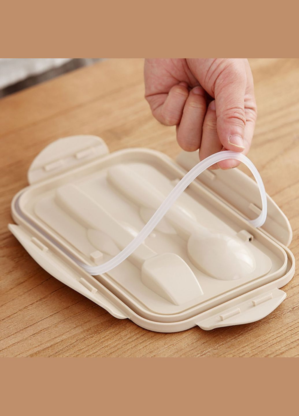 Набор для еды с собой - пластиковый ланч бокс с приборами и термосумка LIFE 1400 мл, розовый More (317253900)