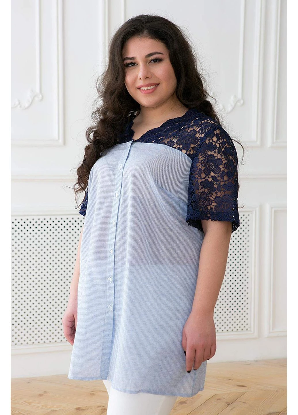 Комбінована сорочка ОСКАР блакитна Tatiana (391356057)