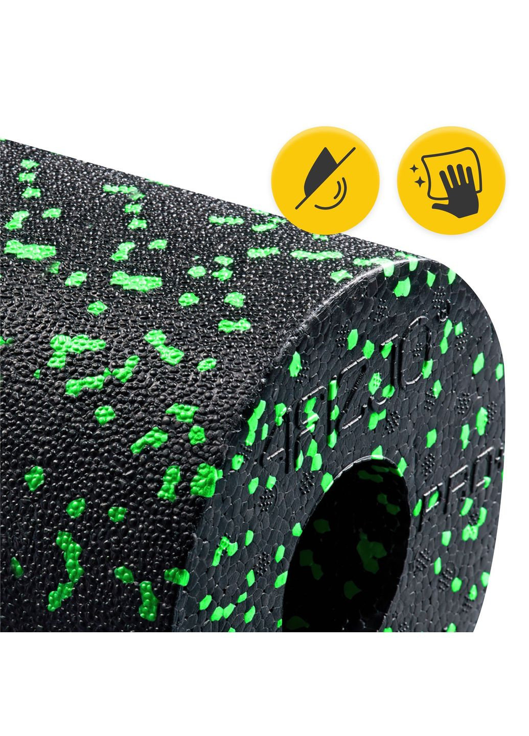 Массажный ролик EPP PRO+ 45 x 14.5 см (валик, роллер) гладкий Black/Green () 4FIZJO P-5907739310590 (275653979)