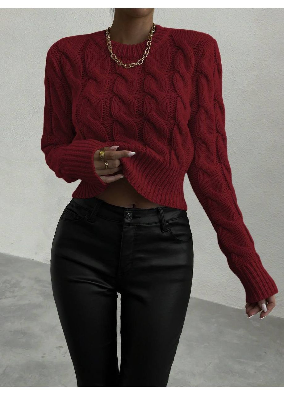 Бордовый демисезонный женский свитер No Brand