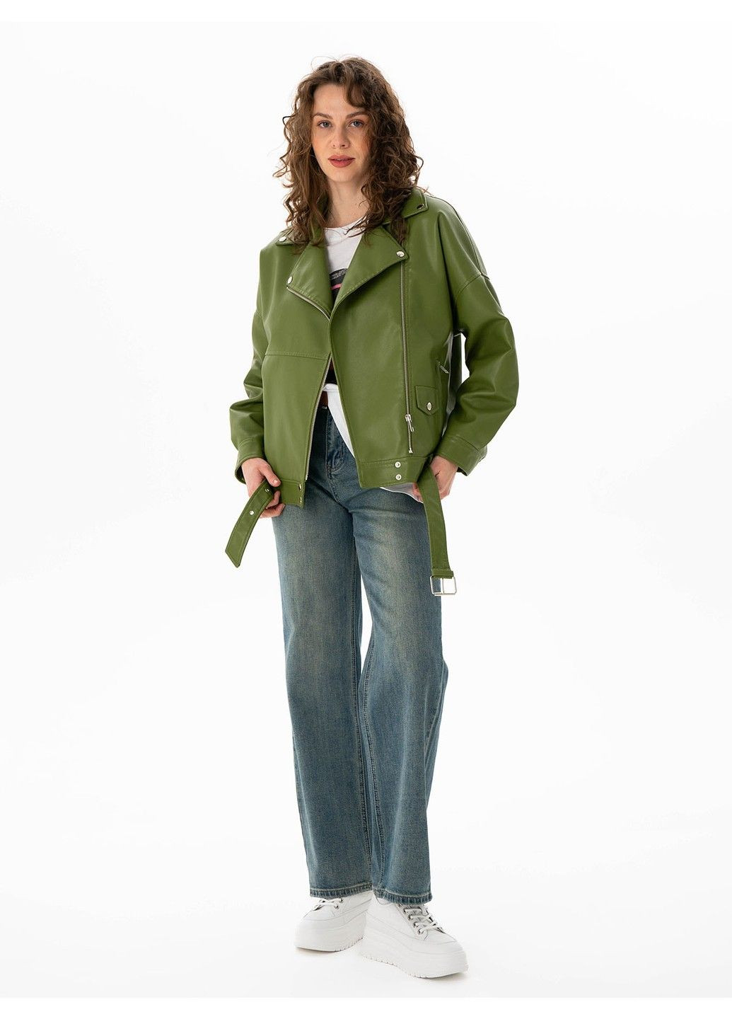 Зелена демісезонна куртка 21 - 04244 косуха AFTF BASIC