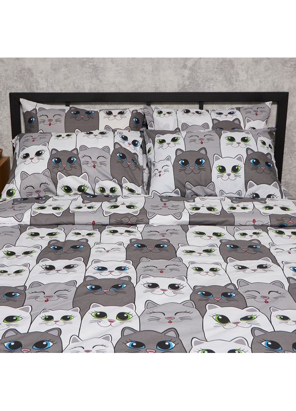 Комплект постільної білизни Бязь Gold Люкс Полуторний Євро 160х220 наволочки 2х50х70 (MS-820009261) Moon&Star Furry Friends (356115466)