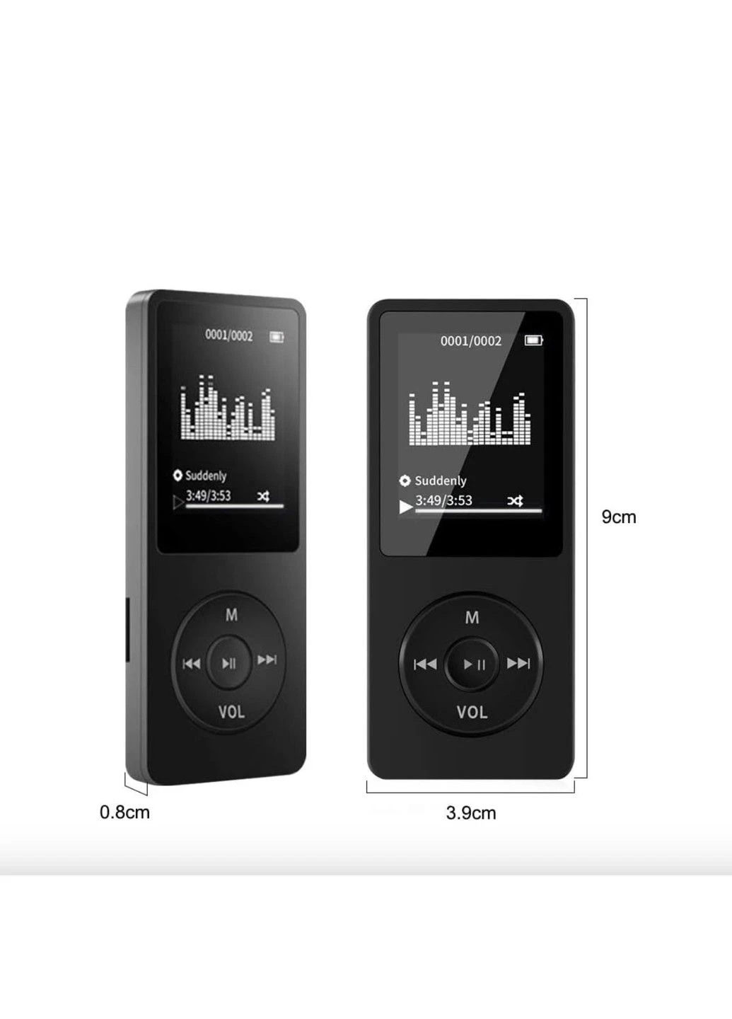 MP3 плеєр 01B 32Gb з РК-дисплеєм, вбудованим динаміком, FM радіо та диктофоном TWS (316509839)