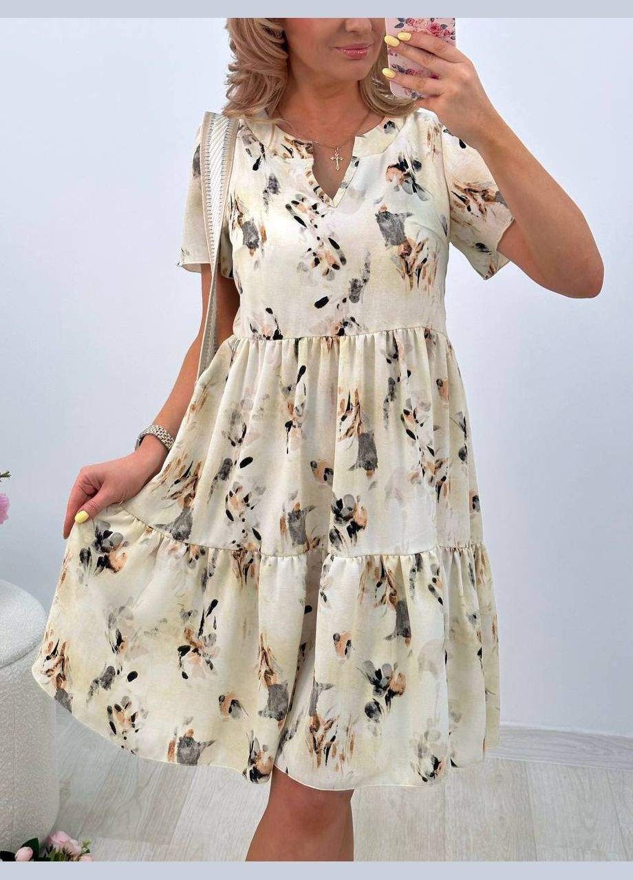 Кремовое легкое платье Fashion