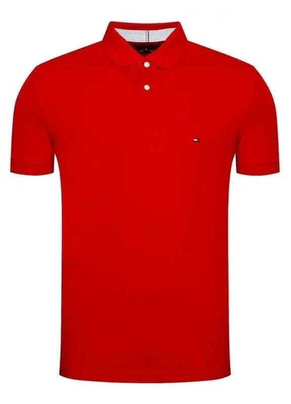 Алая футболка-поло мужское для мужчин Tommy Hilfiger с логотипом