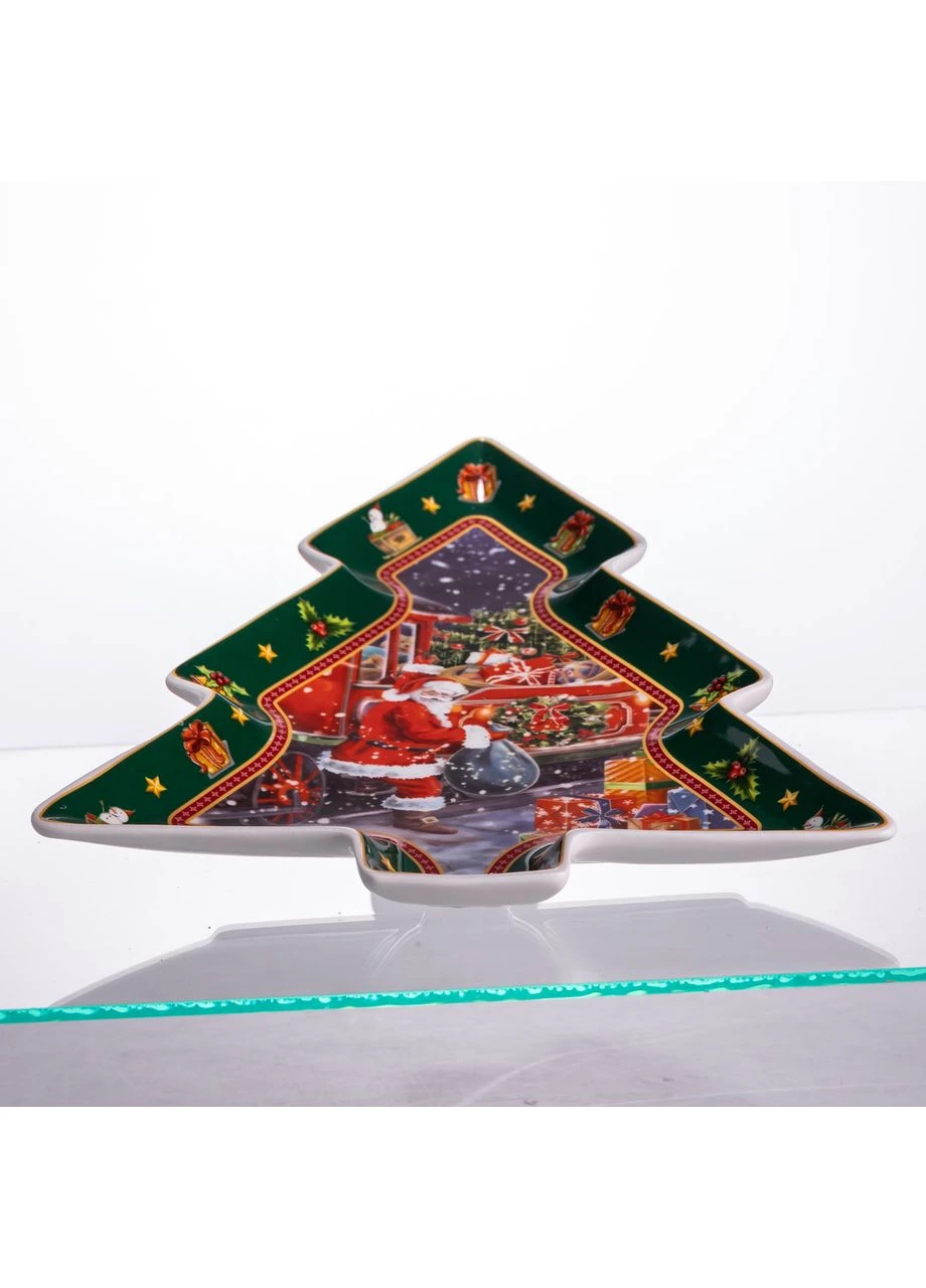 Сервірувальне новорічне блюдо для закусок з порцеляни Santa 29×24×2 (см) HP-SDHK-18 (A-046927) Yiwu (381499294)