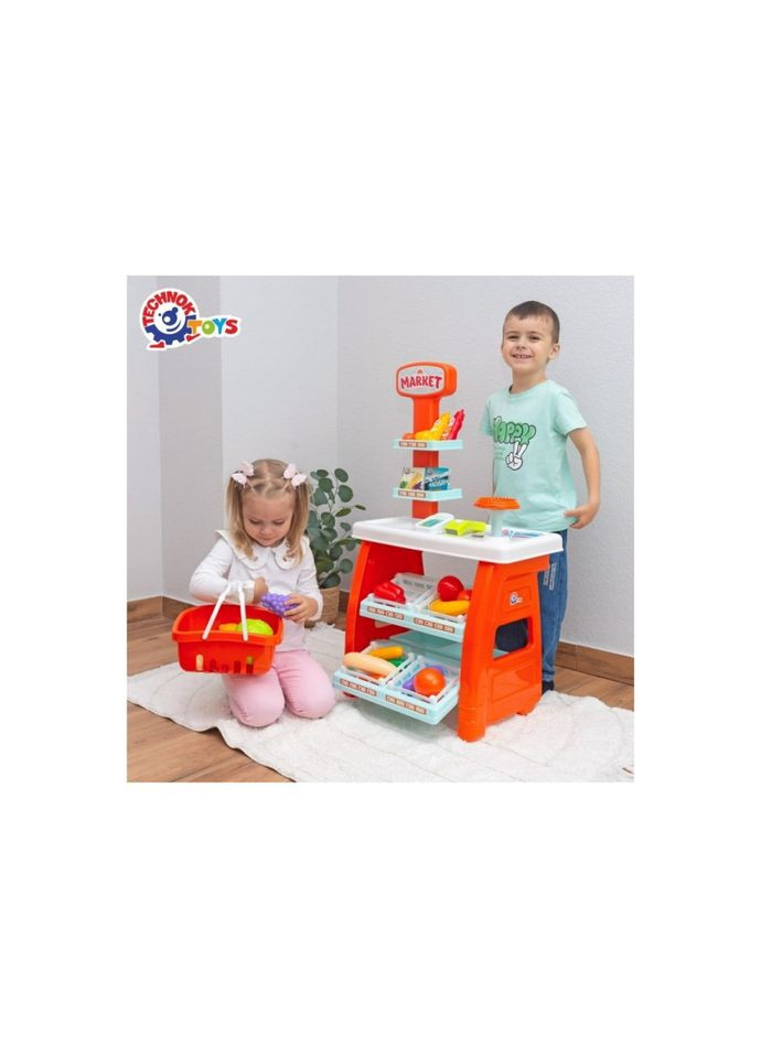 Ігровий дитячий набір "Маркет" 0730TXK прилавок з полицями, кошик, різні продукти ТехноК (362617415)