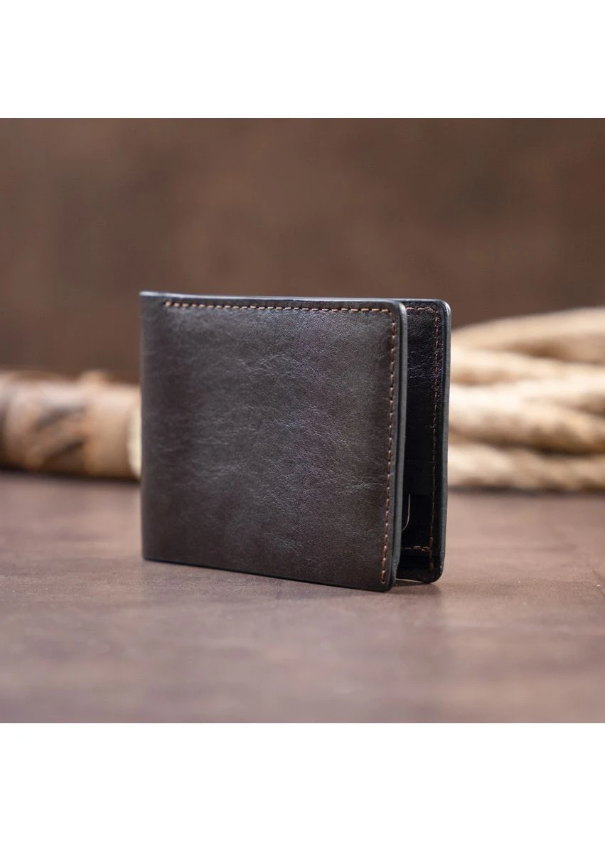 Кошельок Чоловічий Портмоне В Гладкій Шкірі Коричневе Seli Grande Pelle (392714882)