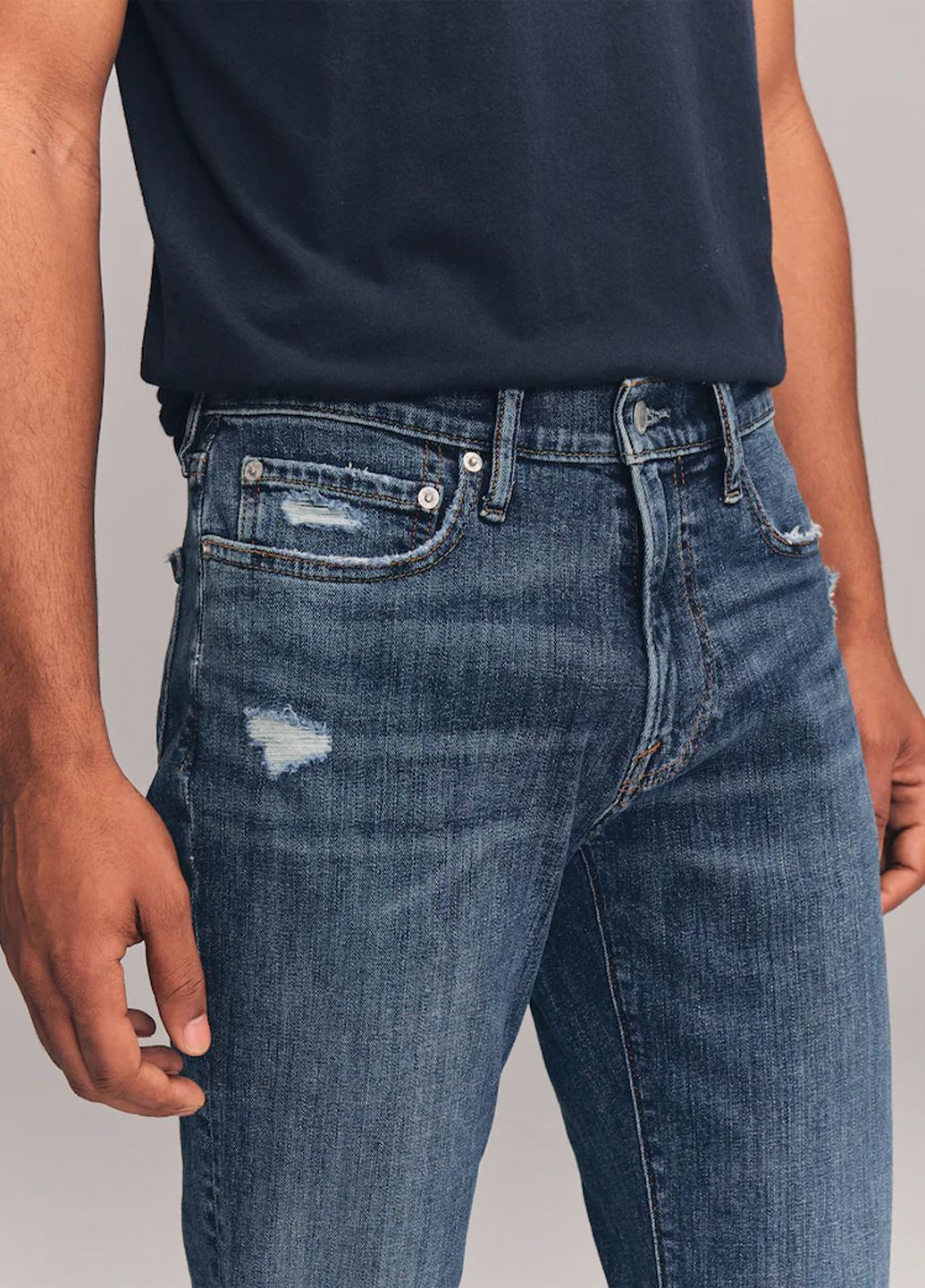 Синие демисезонные джинсы athletic skinny af8815m Abercrombie & Fitch