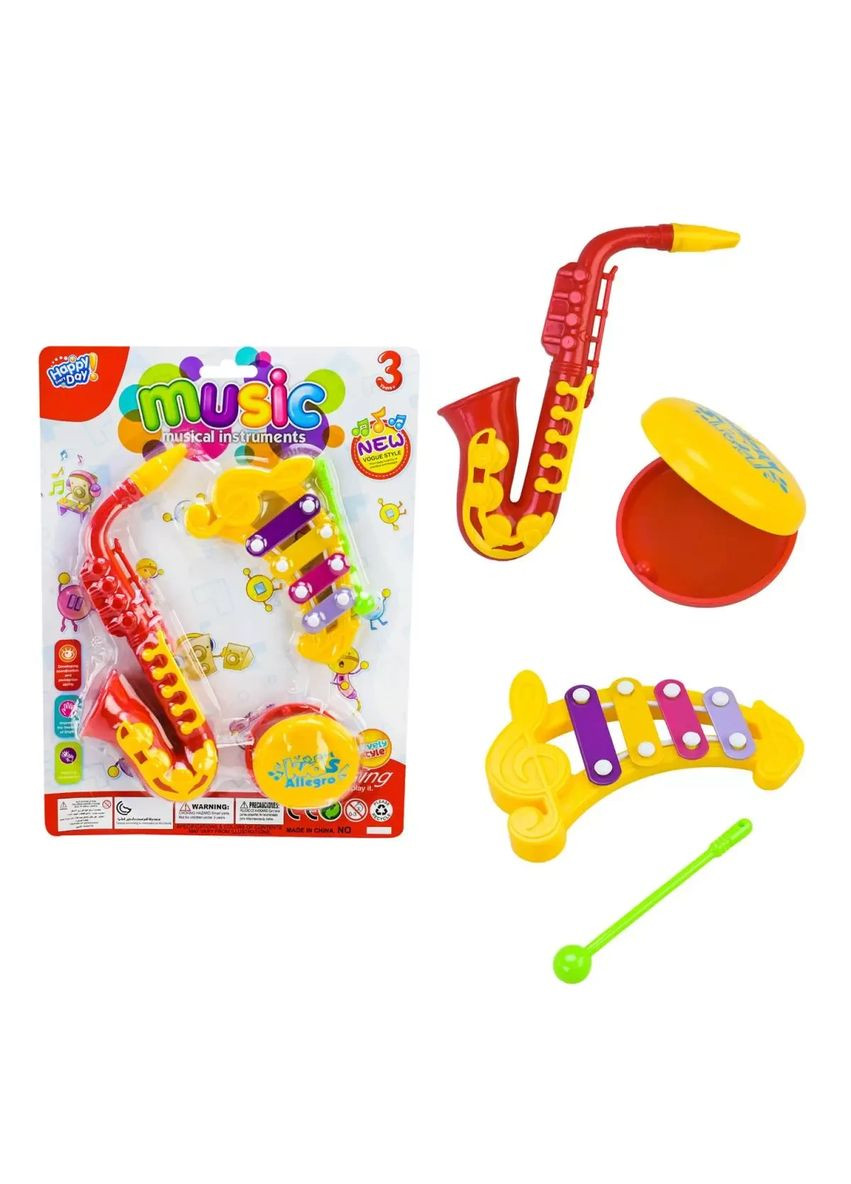 Игрушка набор музыкальных инструментов саксофон ксилофон маракас 2Y368-16 No Brand (362423054)