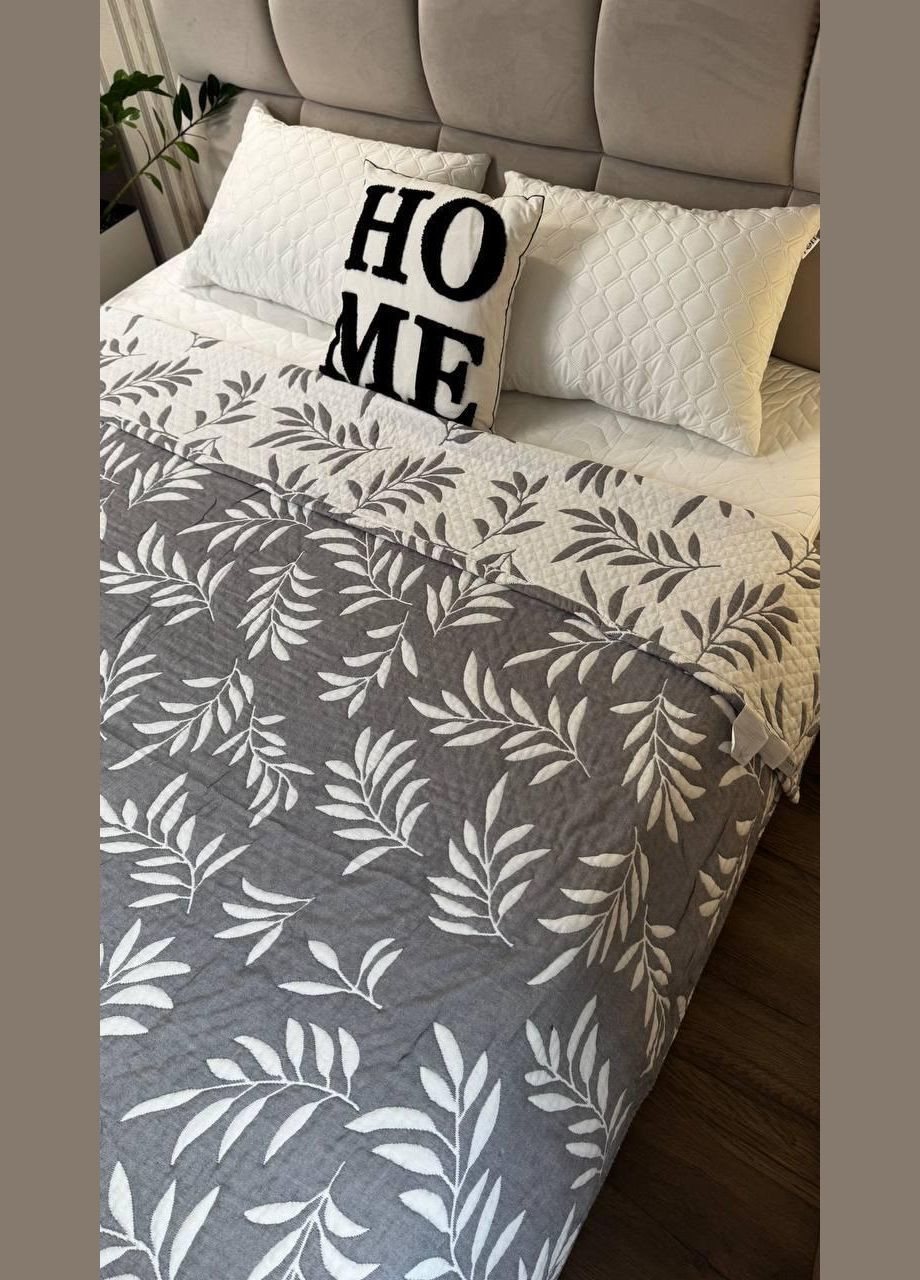 Покрывало хлопковое Евро 200х230 Серый (П4К-muslin25-007-04) No Brand (342097477)