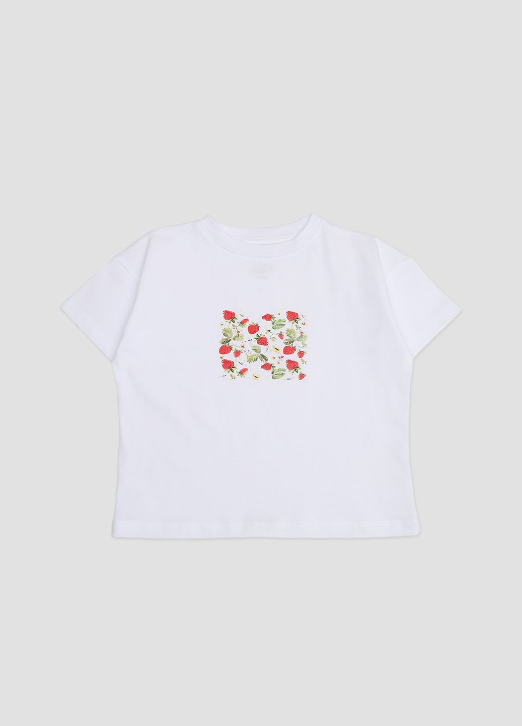 Біла літня футболка з коротким рукавом для дівчинки колір білий цб-00271776 Yuki