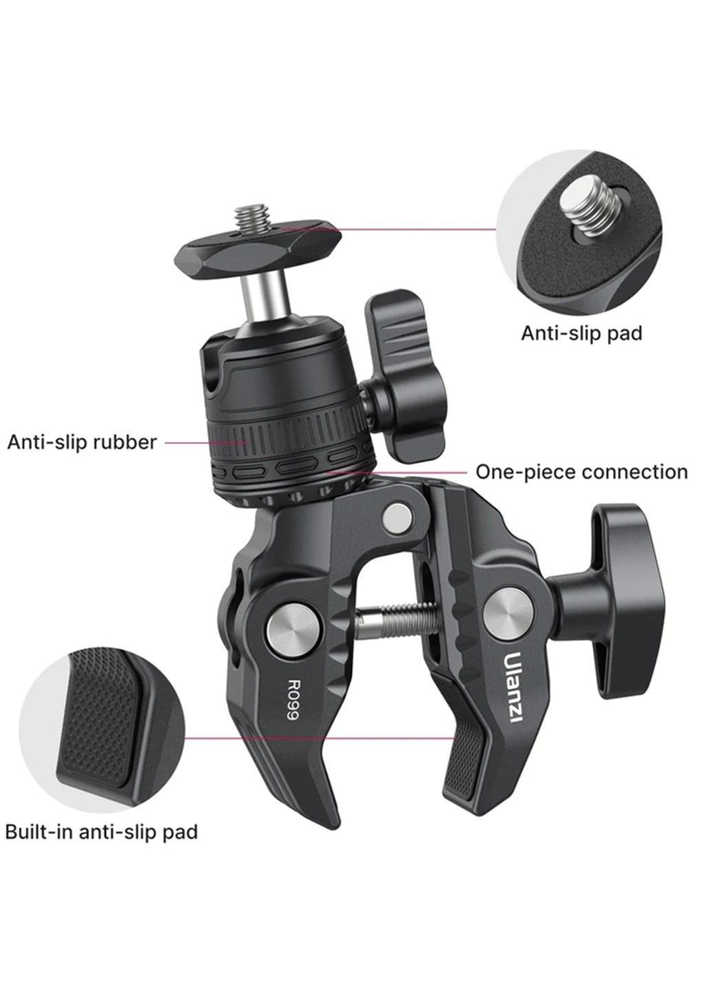 Шарнірне кріплення R099 Ball Heads with Clamp (UV-2993 R099) Ulanzi (377536203)