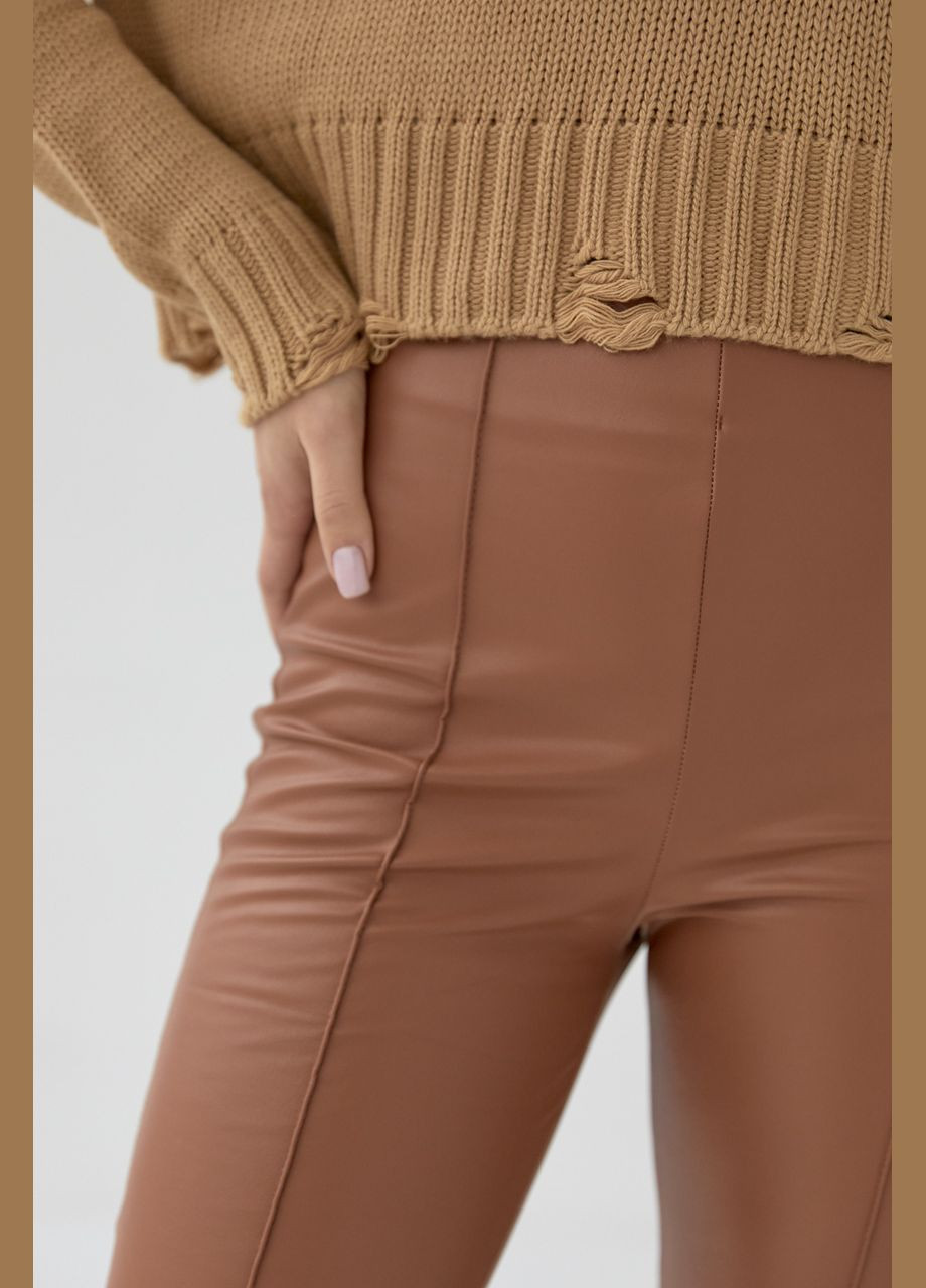 Утепленные лосины из кожзама со швами спереди Liton (297373651)