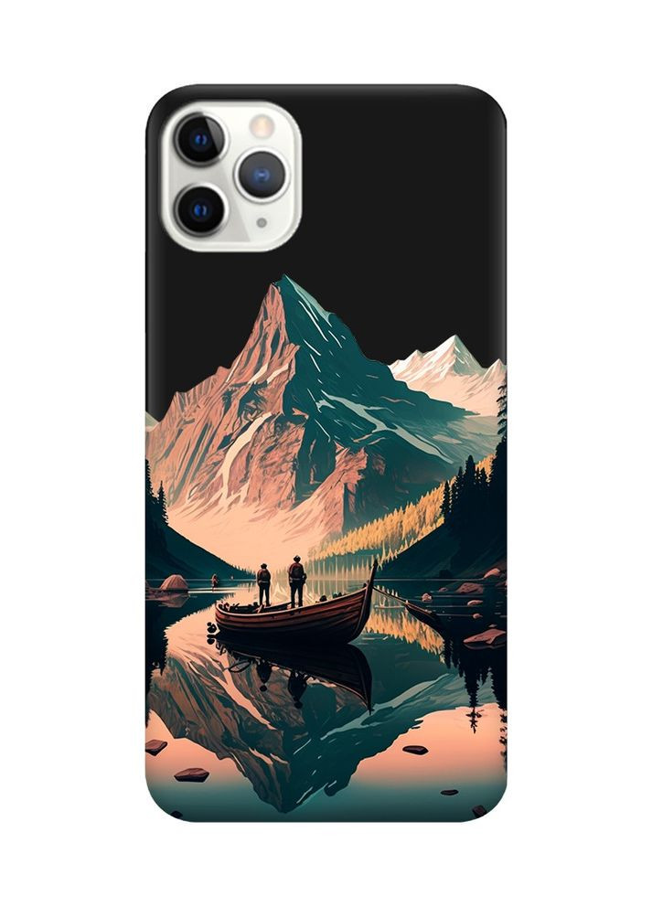 Матовий чорний чохол на iPhone 11 Pro Max Човен. Пейзаж (принт 246) Creative (359485421)