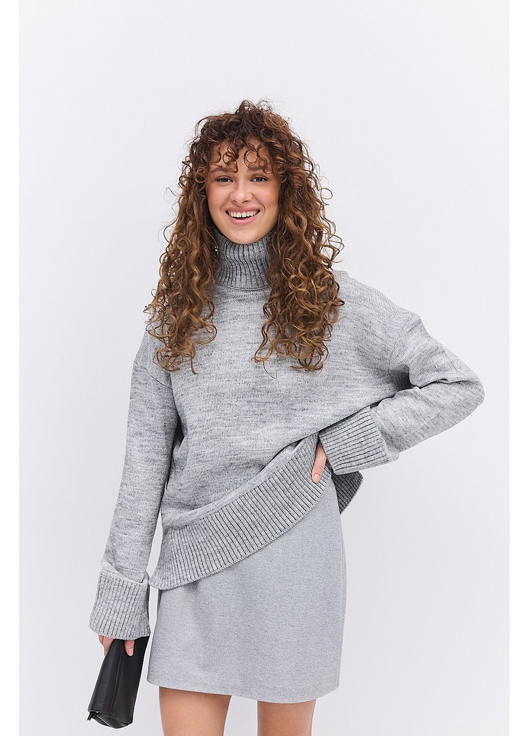 Кашемірова спідниця міні сірого кольору з меланжем розмір Arjen (373682201)