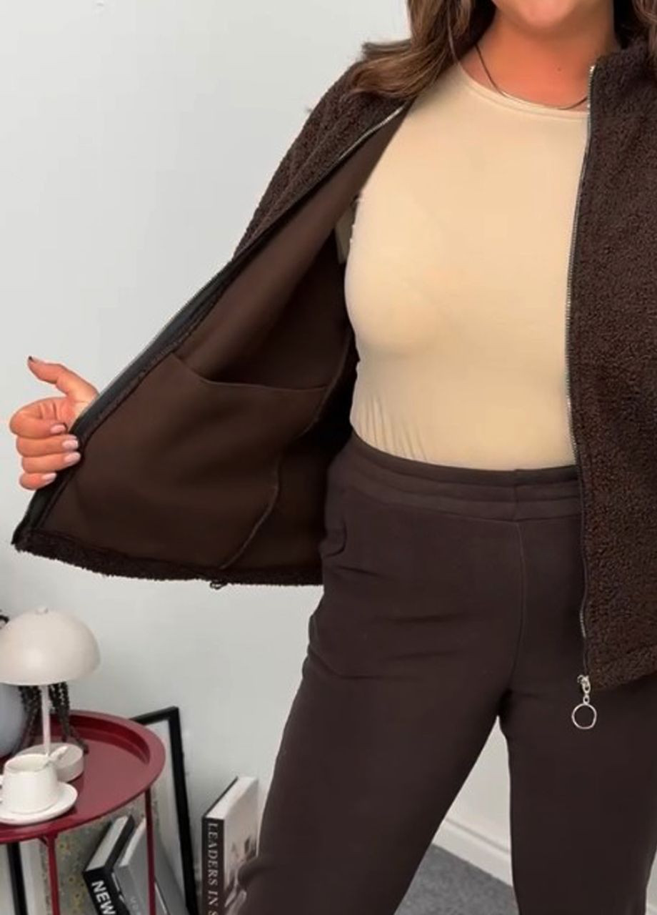 Теплый женский костюм спортивного стиля с толстовкой барашек Modena (366028113)