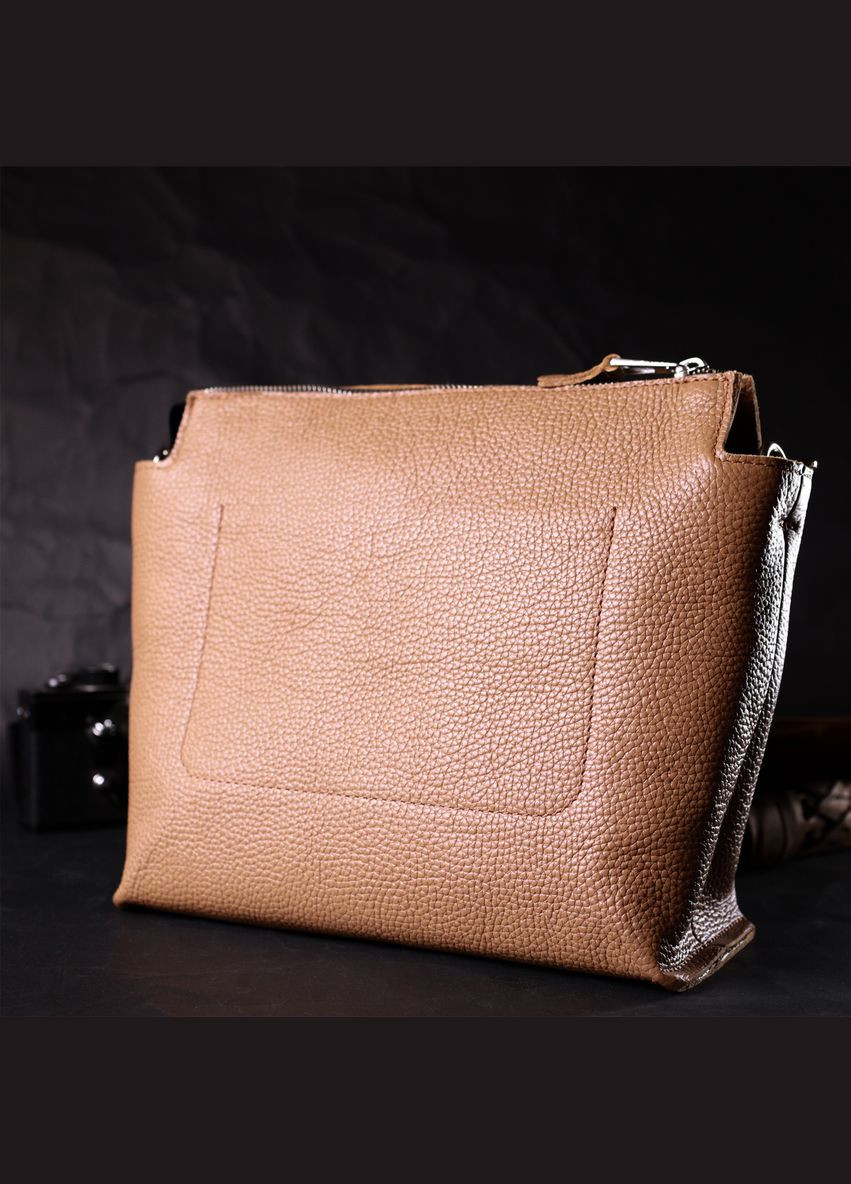 Сумка через плечо женская кожаная 11696 Бежевая Grande Pelle (302008950)