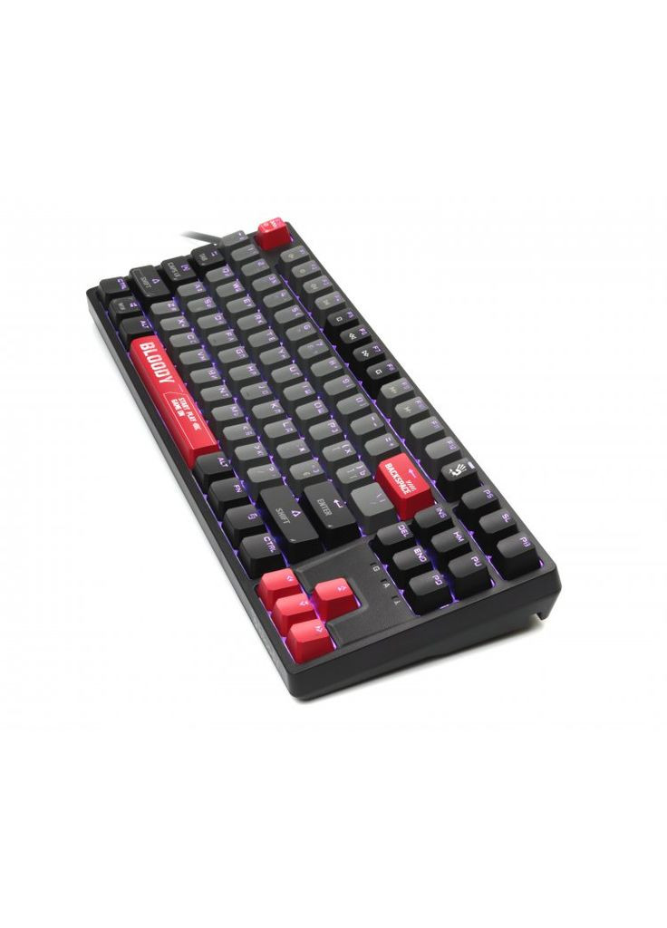 Механическая игровая клавиатура Bloody S87 Energy Red, красные светящиеся, RGB подсветка клавиш, USB, A4Tech (333824797)